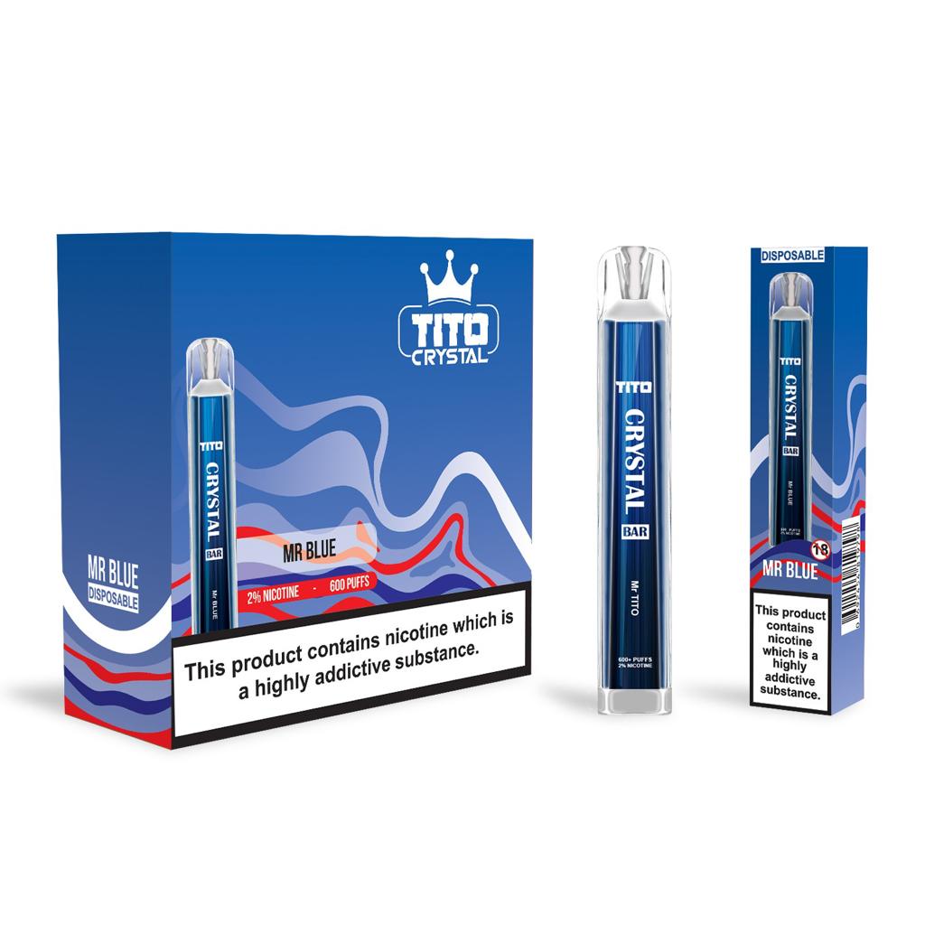 Tito Crystal Bar Vape Pen 600 Puffs Disposable Vape (Pack of 10)